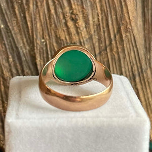 Unusual Antique Edwardian Chalcedony Gold Ring