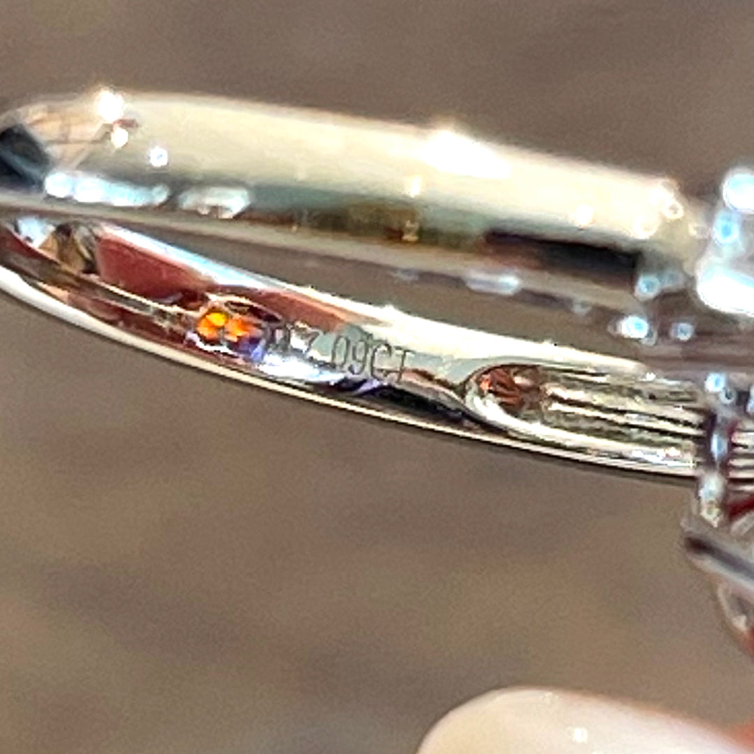 Vintage White Gold Spessartine Garnet Diamond Ring