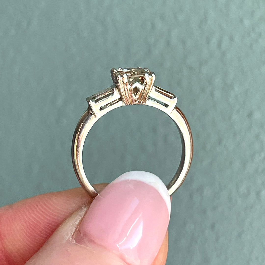 Vintage Platinum Fancy Brown Diamond Ring – Mid-Century Elegance