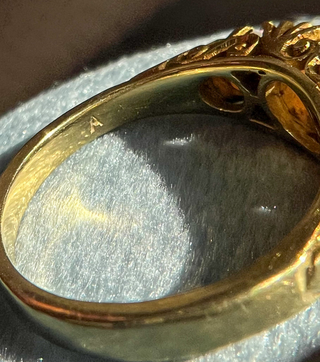 Vintage 18k 7 Stone Opal and Diamond Ring, Birmingham 1975
