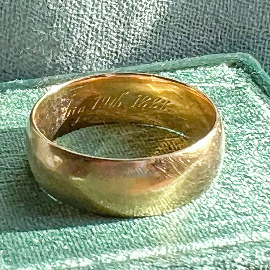 Victorian 18k Gold Victorian Band, "Aug. 19th 1888"