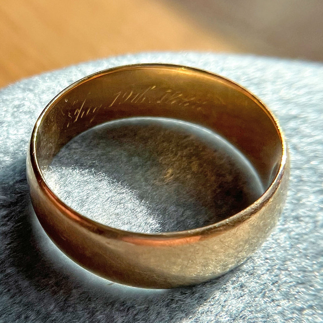 Victorian 18k Gold Victorian Band, "Aug. 19th 1888"