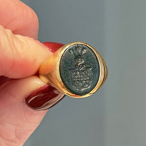 Antique Bloodstone Intaglio Ring 18k Gold