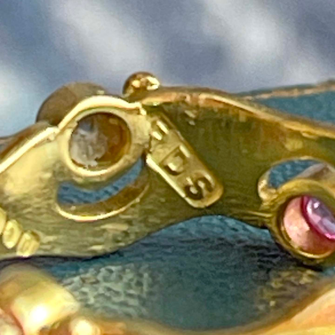 Vintage 18k Gold Multi-Gem Band Hand Crafted 1968
