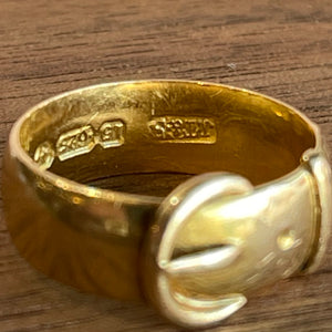Antique Victorian 15k Gold Buckle Ring Band