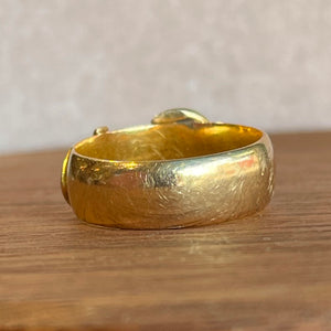 Antique Victorian 15k Gold Buckle Ring Band