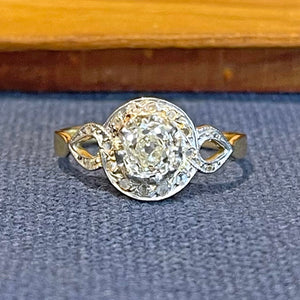 Antique Diamond Engagement Ring 18k and Platinum Edwardian