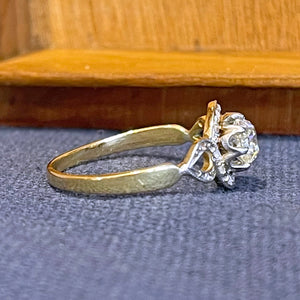 Antique Diamond Engagement Ring 18k and Platinum Edwardian