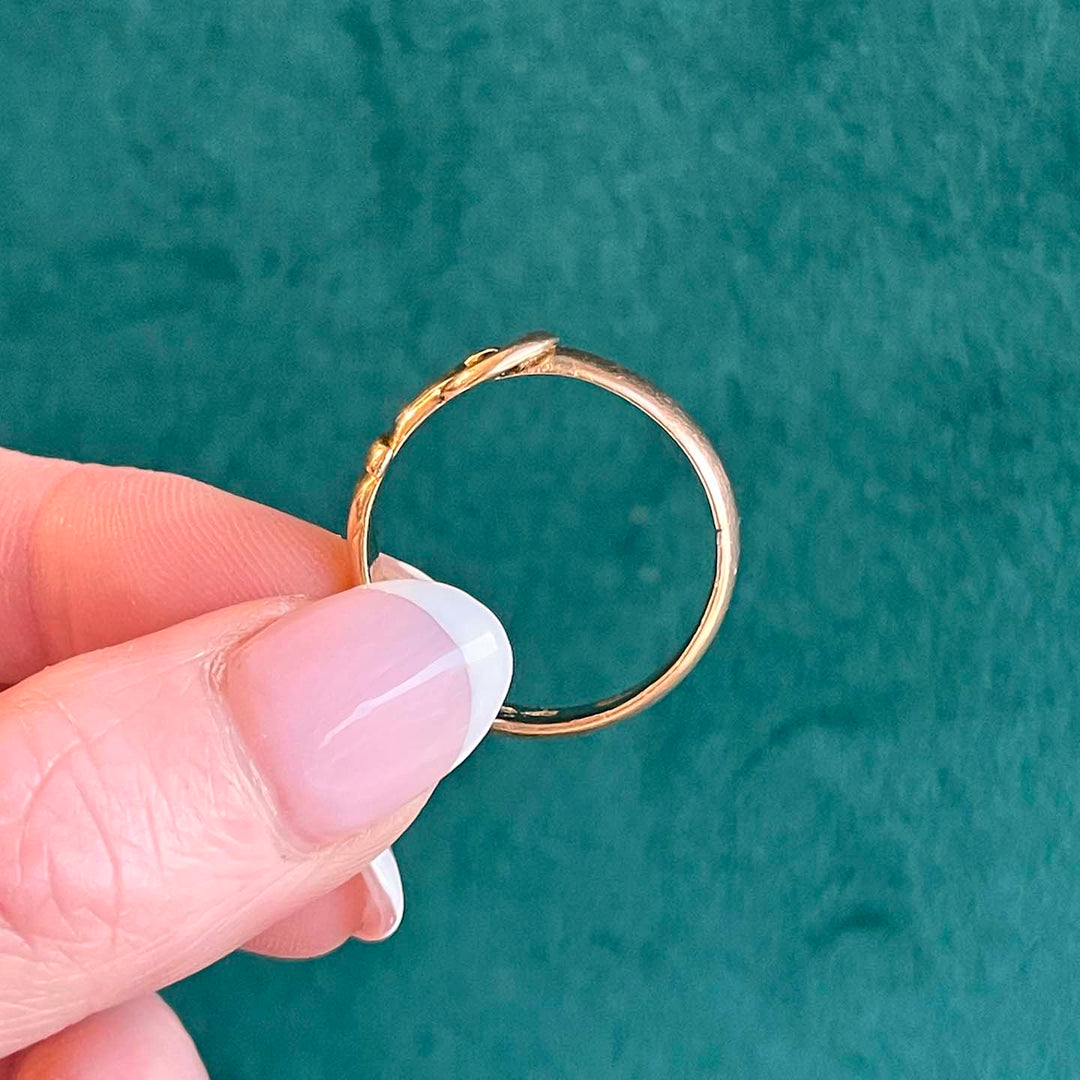 Victorian 15k Gold Buckle Ring Wedding Band