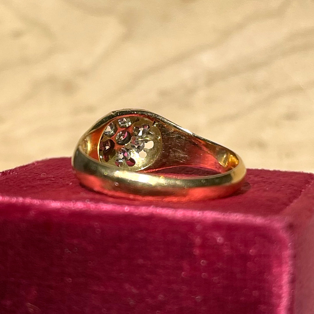 Victorian Old European Cut Diamond Cluster Ring 1902