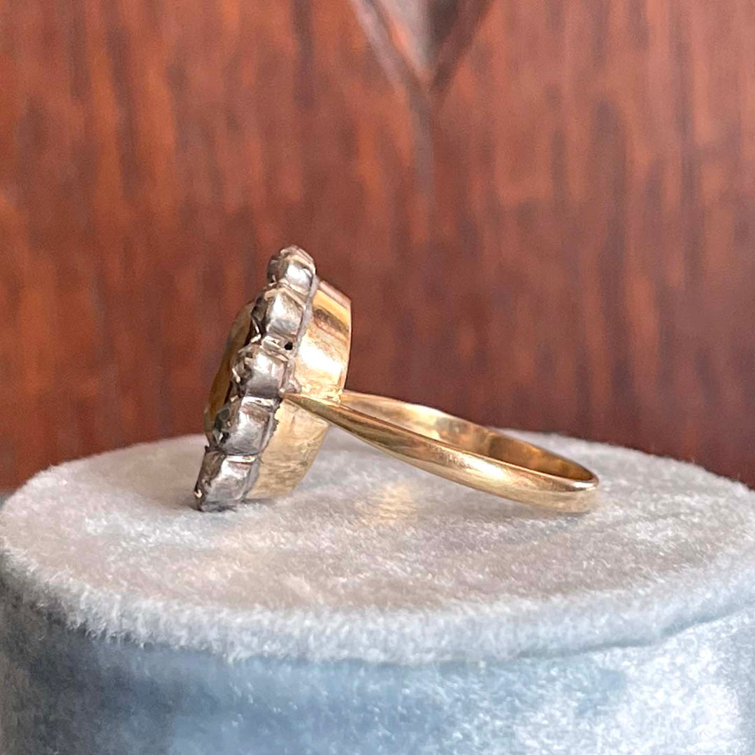 Early Victorian Paste Cluster Ring 9k Gold