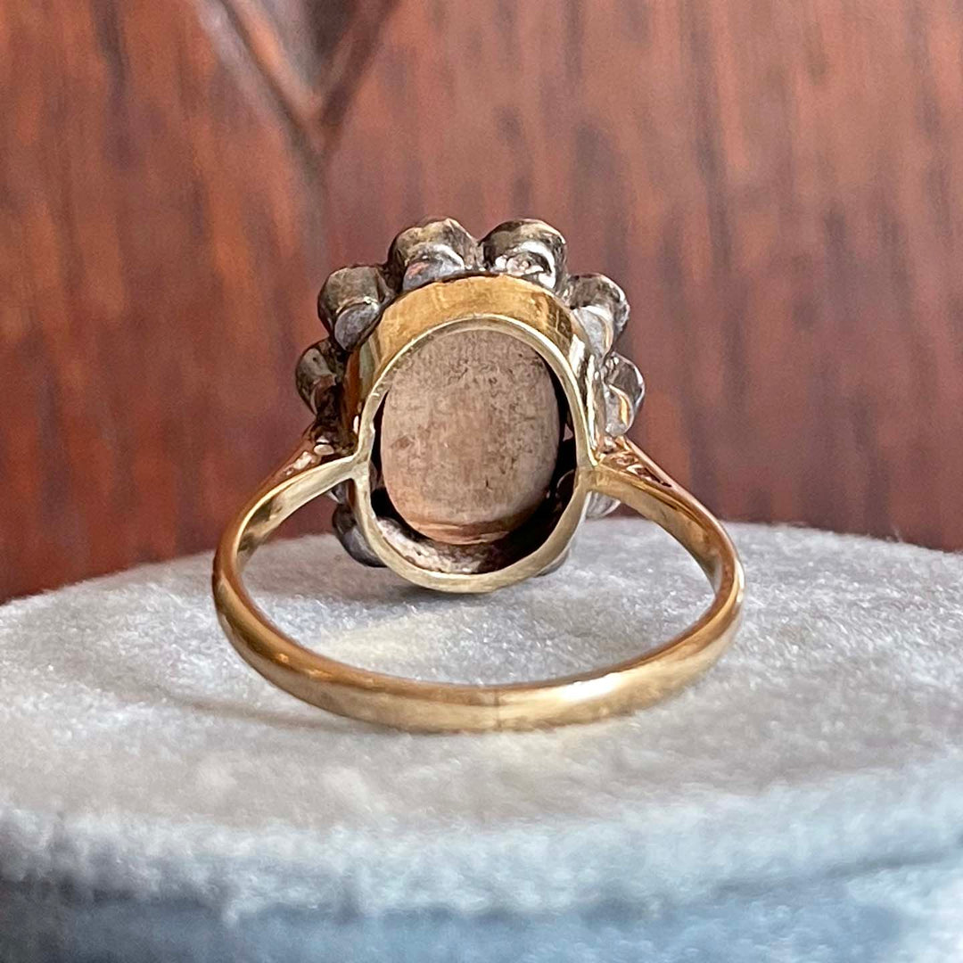 Early Victorian Paste Cluster Ring 9k Gold