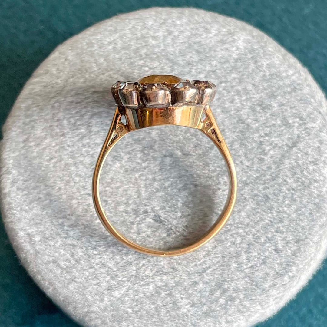 Early Victorian Paste Cluster Ring 9k Gold