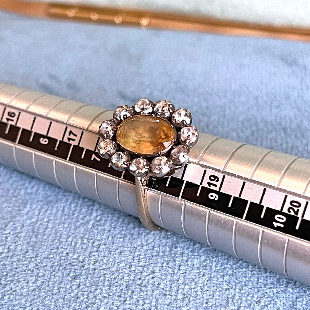 Early Victorian Paste Cluster Ring 9k Gold