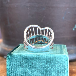 Mid-Century Scandinavian Silver Abstract Leaf Ring