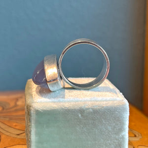 Vintage Silver and Chalcedony Ring Swedish