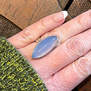 Vintage Silver and Chalcedony Ring Swedish