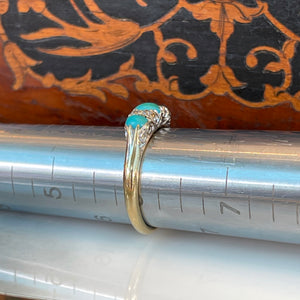 Edwardian Turquoise Diamond 7 Stone RIng from 1902