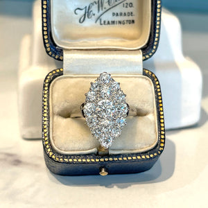 Antique Edwardian Diamond Marquise Ring Platinum