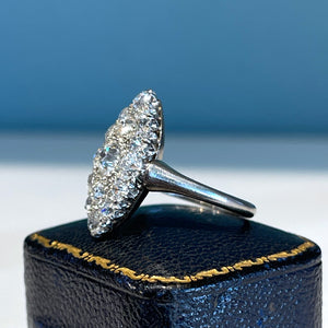 Antique Edwardian Diamond Marquise Ring Platinum