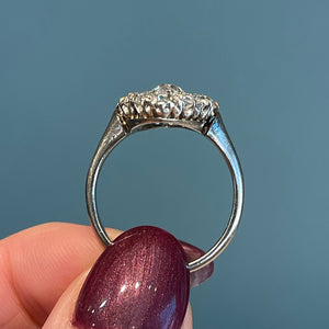 Antique Edwardian Diamond Marquise Ring Platinum