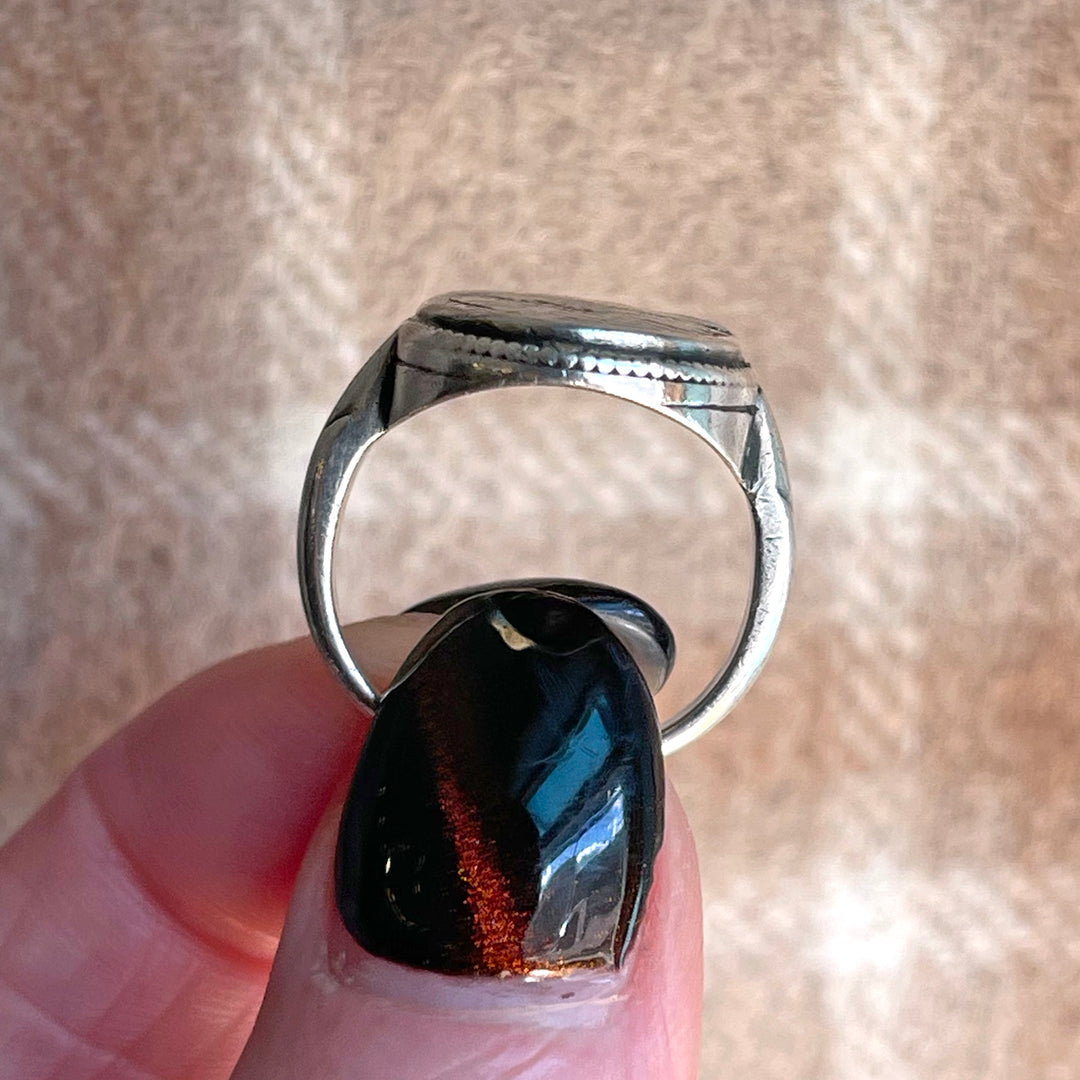 1950s Scandinavian Sterling Silver Swan Ring, Size 6