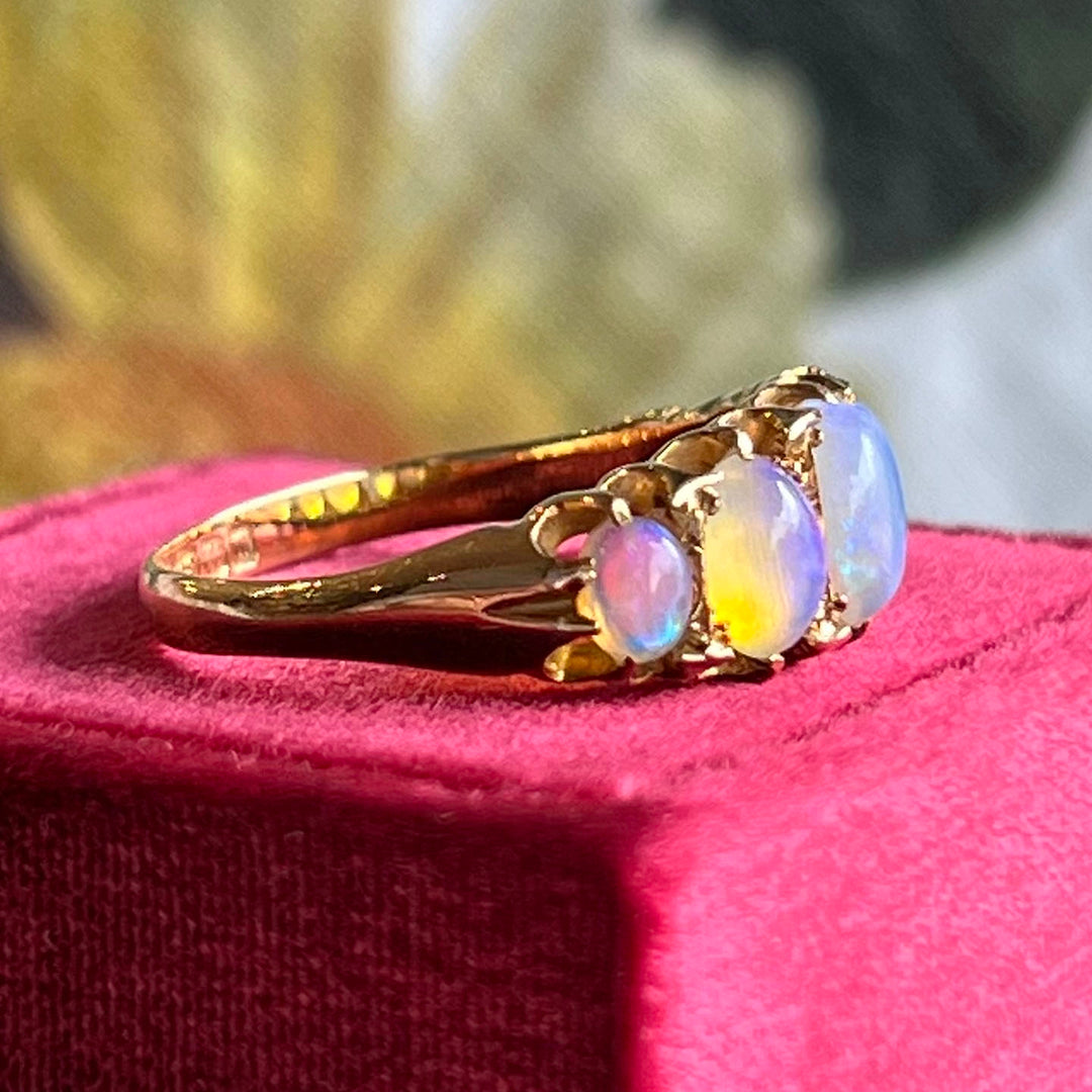 Antique Victorian Opal Gold Ring, Birmingham 1911