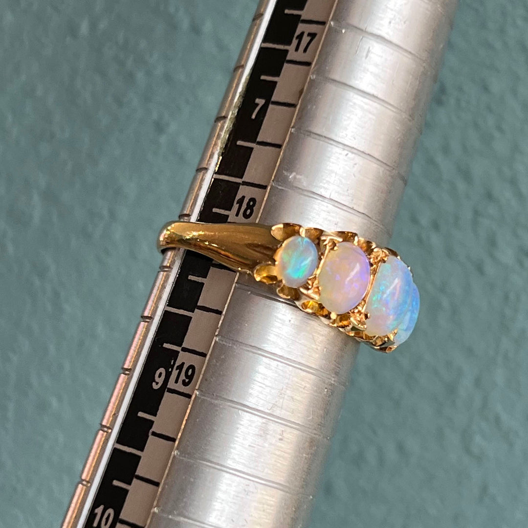 Antique Victorian Opal Gold Ring, Birmingham 1911