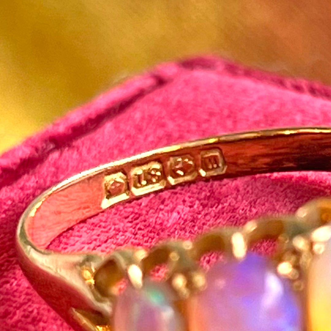 Antique Victorian Opal Gold Ring, Birmingham 1911