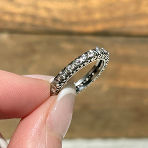 Mid Century 1950s Platinum Diamond Eternity Band Ring Wedding