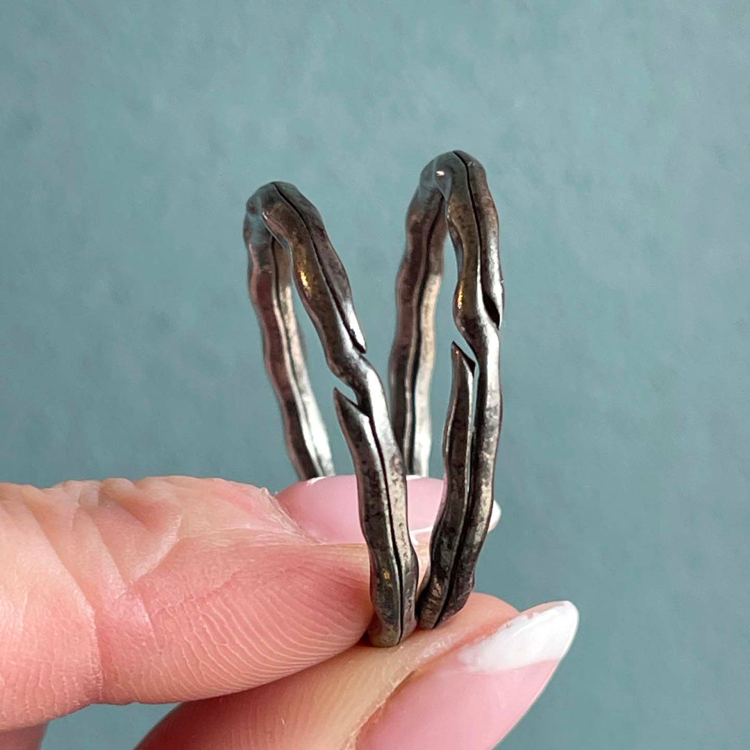 Victorian Gun Metal Split Rings, c. 1870