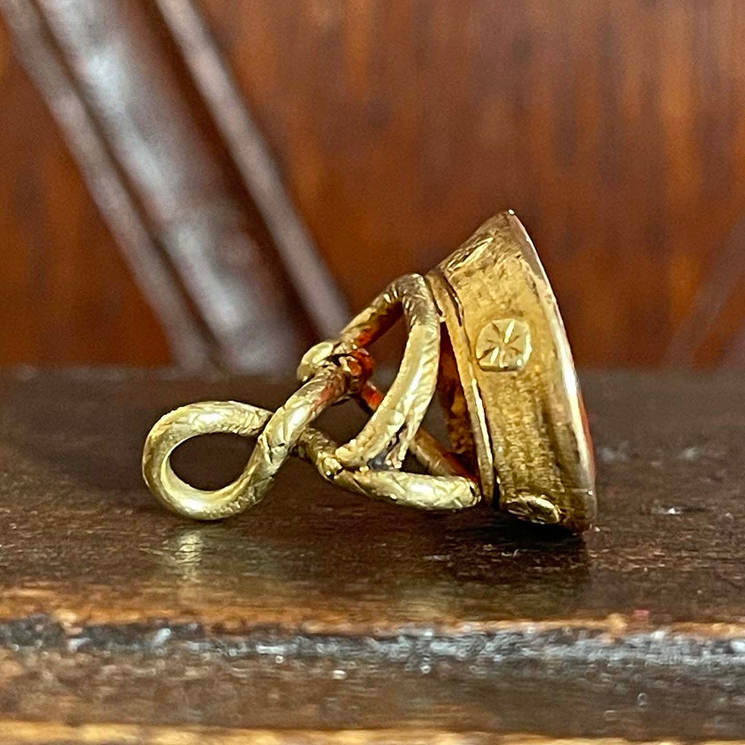 Antique Victorian 'Margaret' Carnelian Snake Fob Pendant