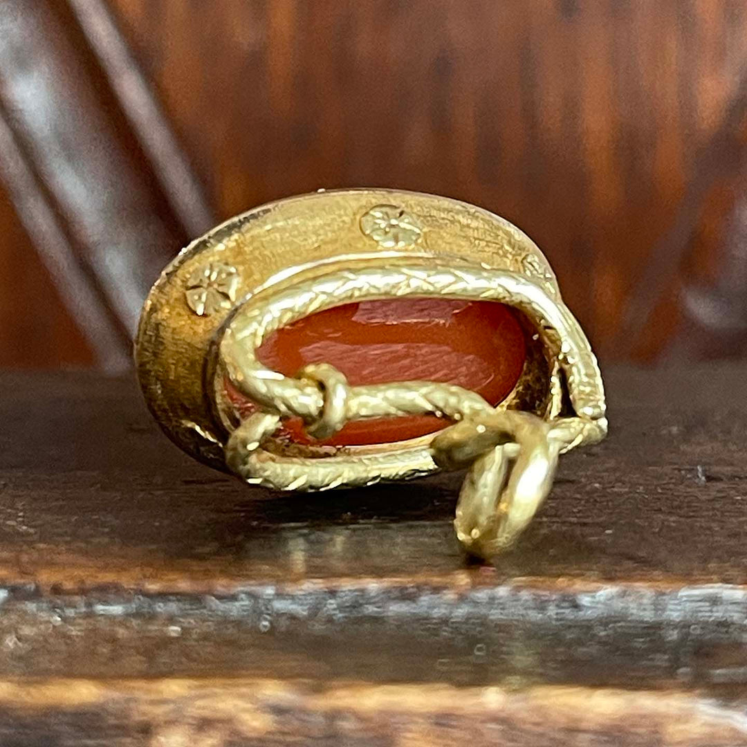 Antique Victorian 'Margaret' Carnelian Snake Fob Pendant