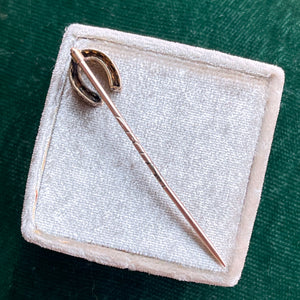 English Victorian Horseshoe Pearl Stick Pin