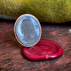 Georgian Chalcedony Fob Seal Pendant Memorial Weeping Willow