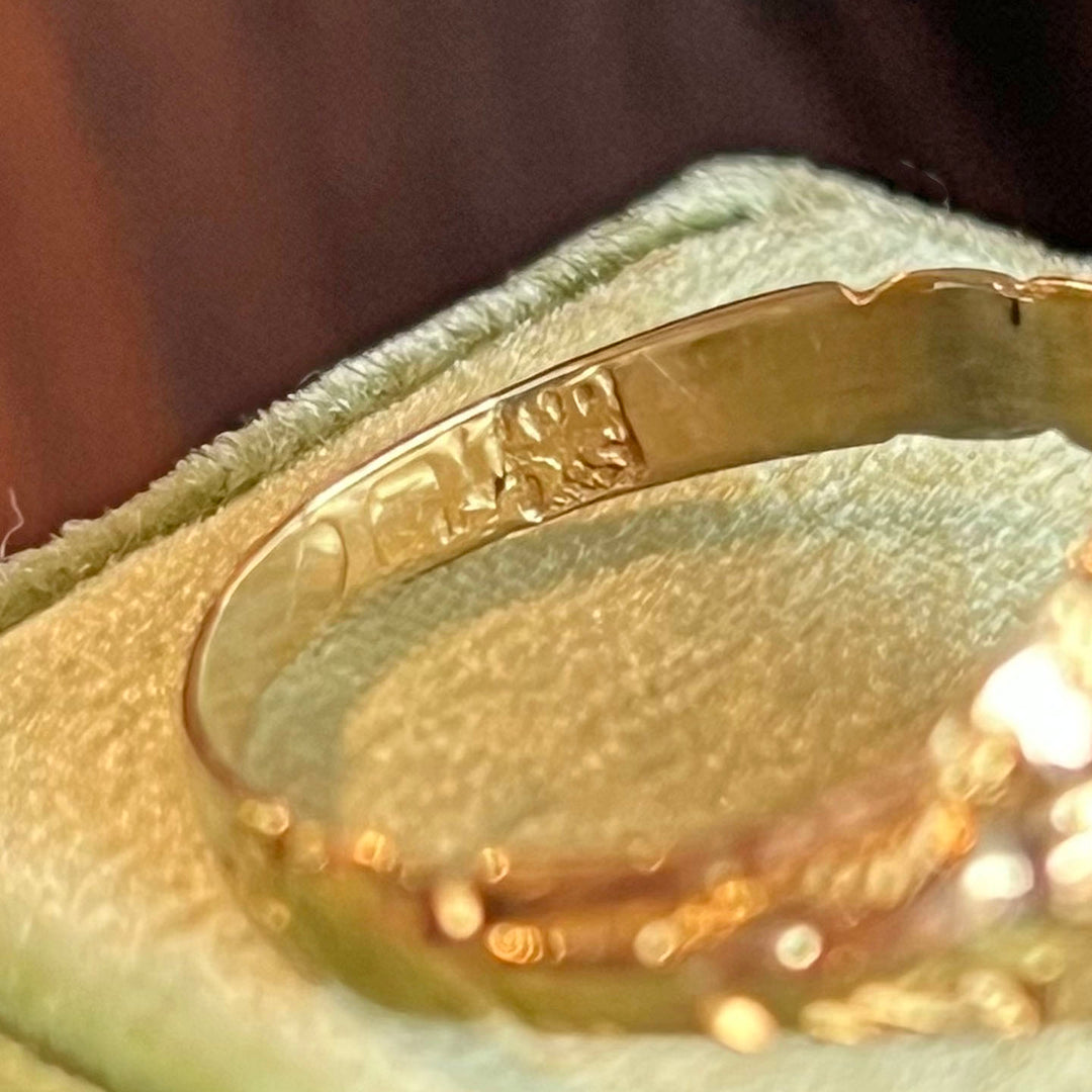 Victorian Bloodstone Intaglio Gold Ring c. 1880
