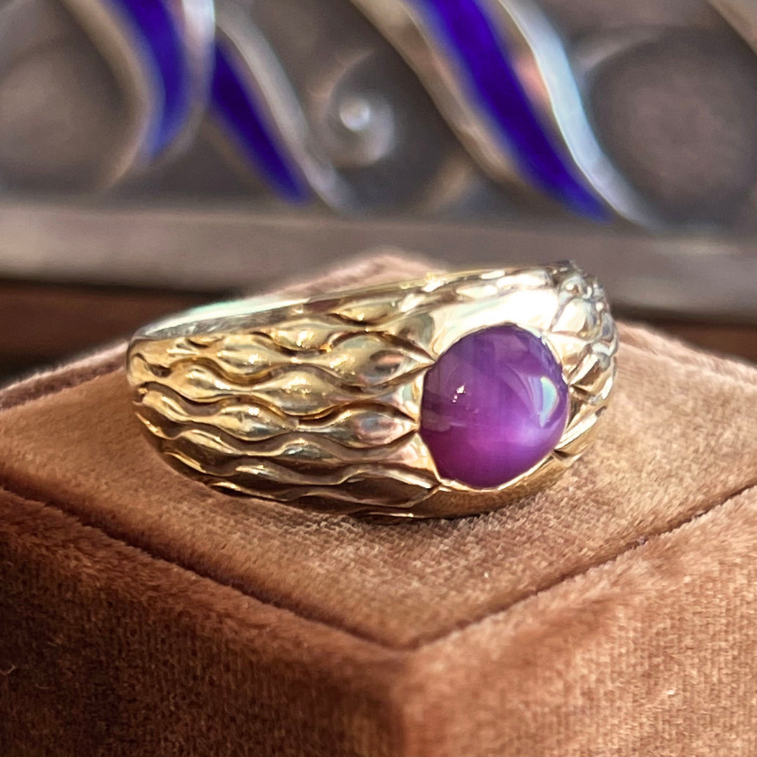 Vintage Art Deco Star Ruby Ring in 14k Gold
