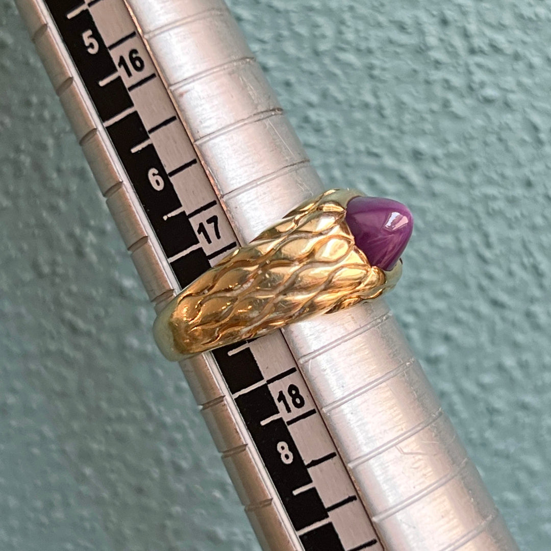 Vintage Art Deco Star Ruby Ring in 14k Gold