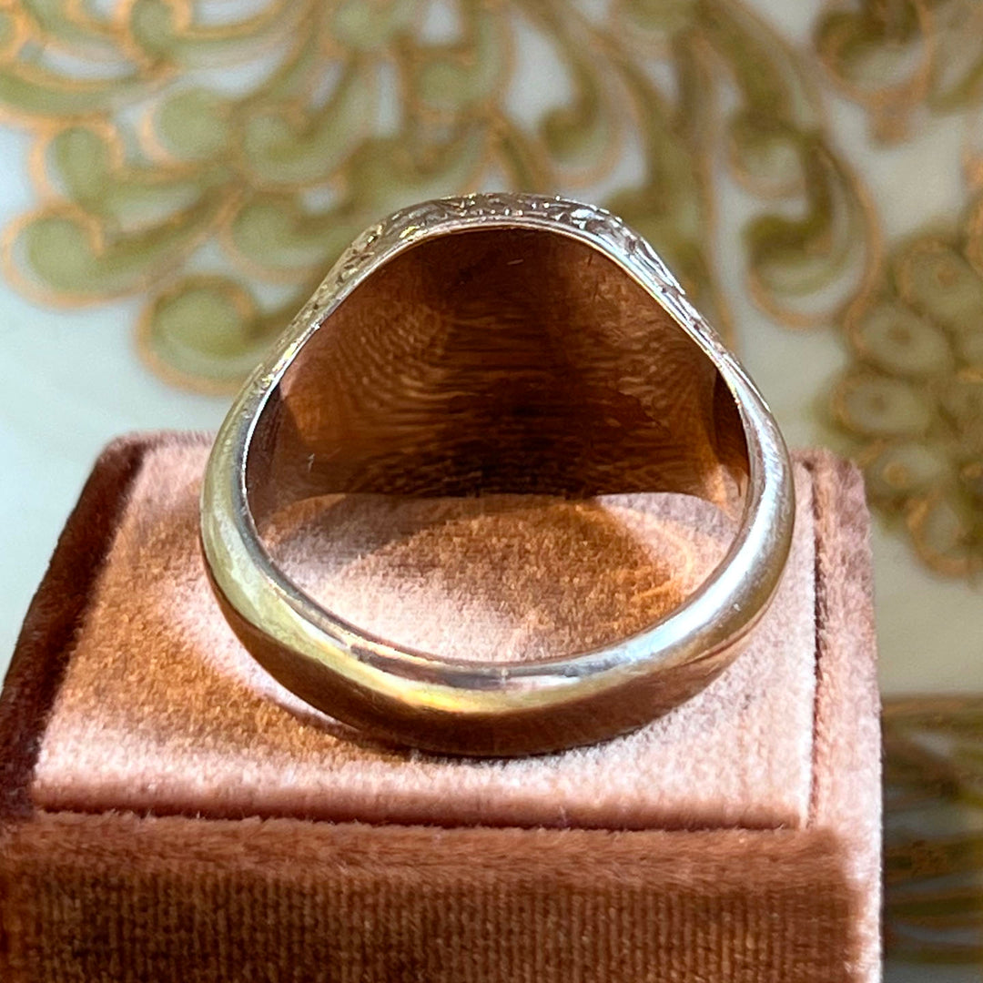 Vintage Gold Dragon Signet Ring, London 1990