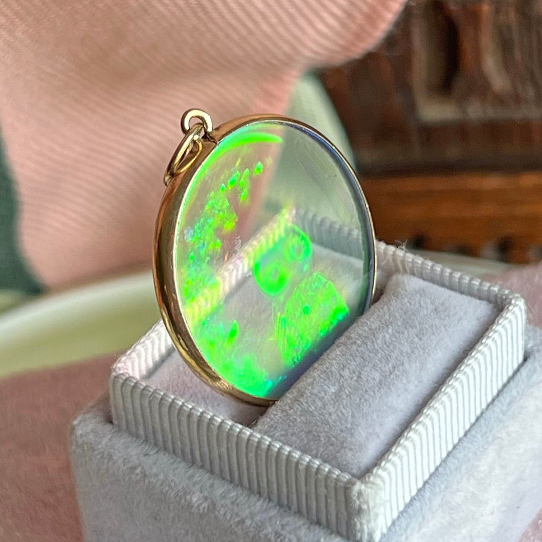 Vintage Gold Owl Holographic Pendant, c. 1980