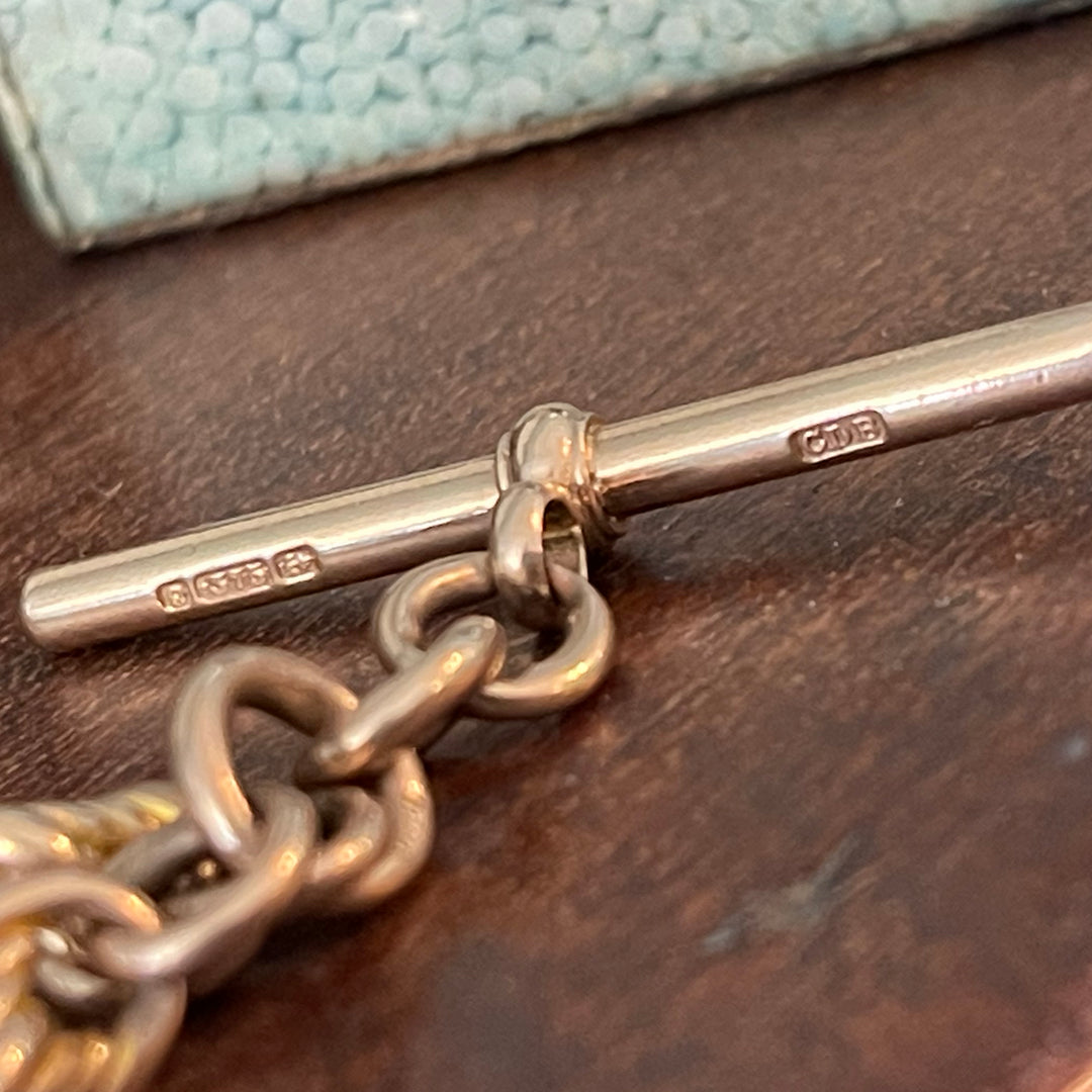 Antique Victorian Gold Watch Chain Necklace Paper Clip Link