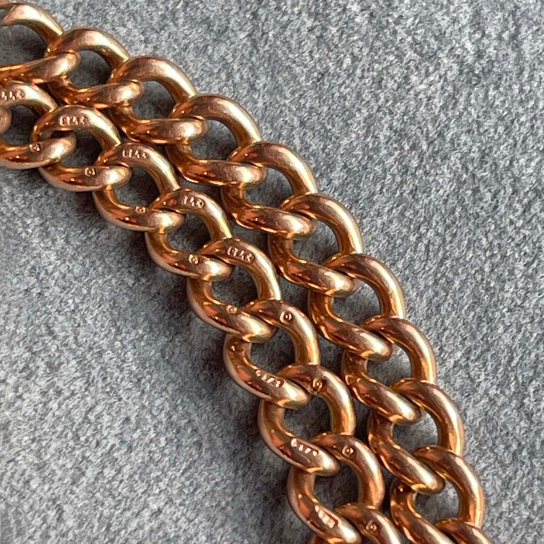 Antique 9K Gold Watch Chain Necklace c. 1900