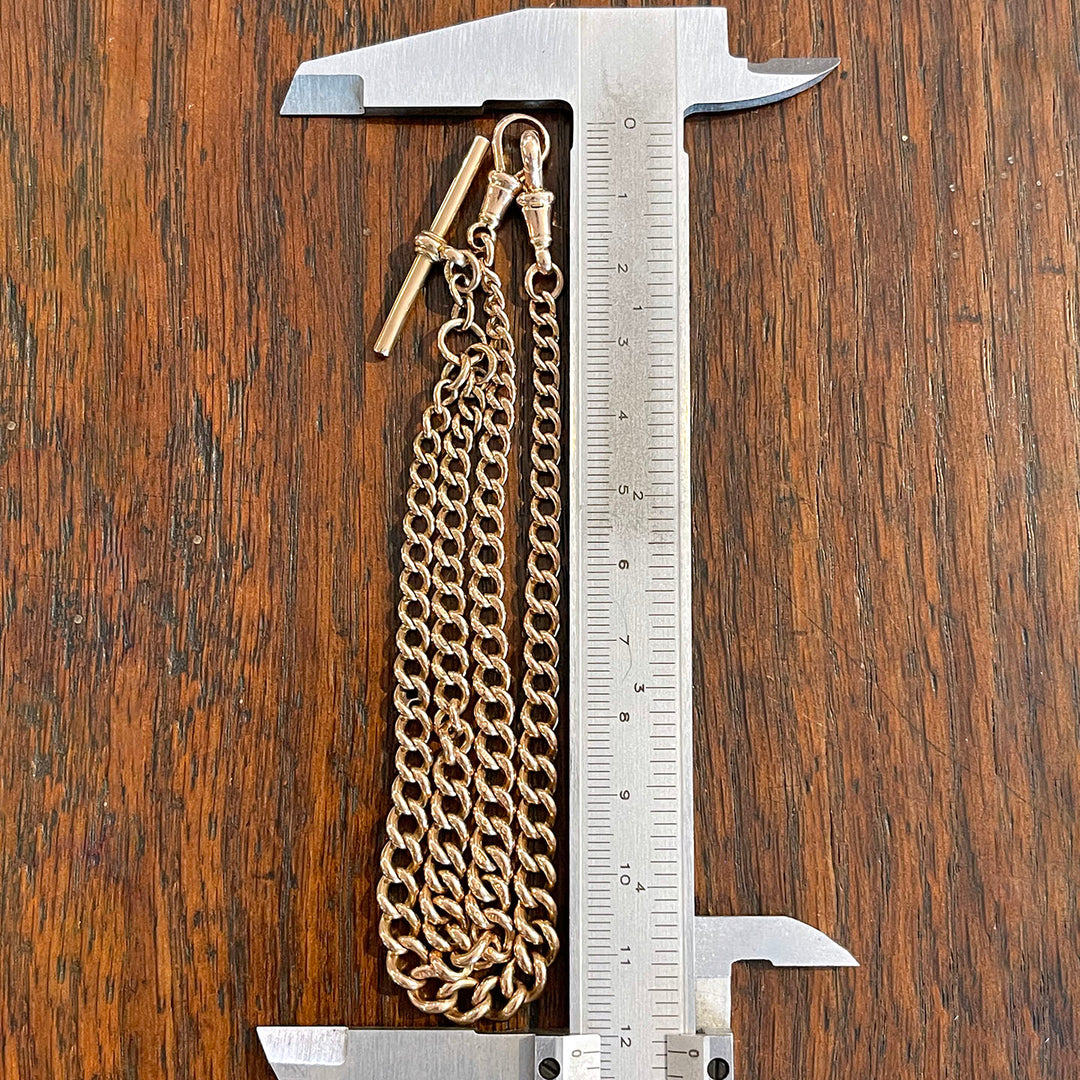 Antique 9K Gold Watch Chain Necklace c. 1900