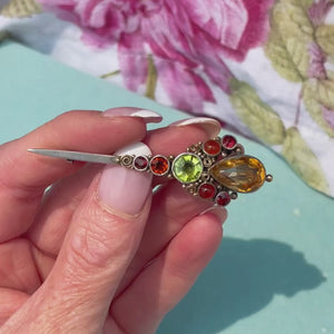 Antique Multi-gemstone Brooch Pin by Dorrie Nossiter