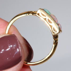 Art Deco Opal Diamond Gold Ring