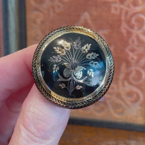 Victorian Pique Brooch Wheat Motif