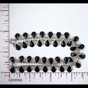 Vintage Danish Necklace and Bracelet by Volmer Bahner Silver Black Enamel