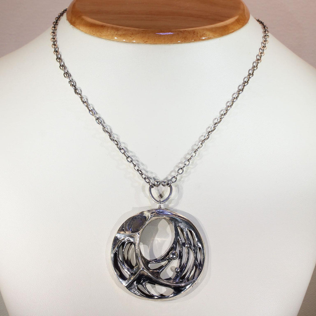 Vintage Sten & Karl Laine Spider Web Bracelet Necklace Ring Set Silver