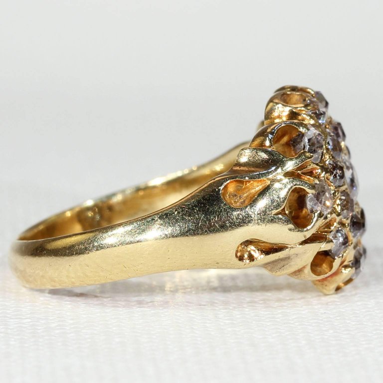 Victorian Diamond Triple Cluster Ring