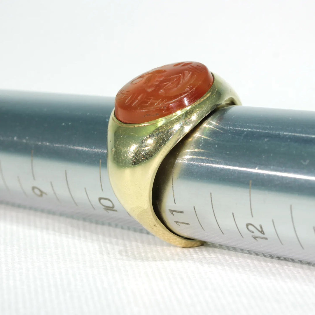 3rd Century Roman Intaglio Carnelian Gold Ring 18k